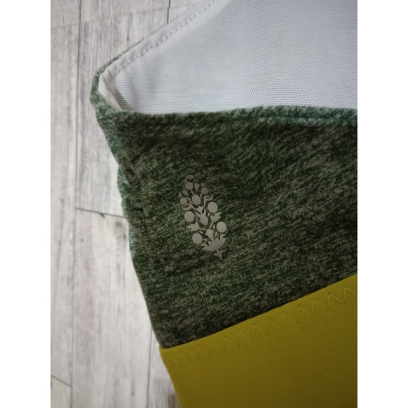 Free People FP Movement Just Breathe Sport Bra Colorblock Gray & Yellow Medium - Picture 3 of 8